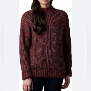 Columbia women's knit wool blend mock neck sweater size XS